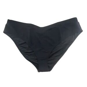 J Crew Ribbed Cross Front Bikini Bottom Black Cheeky Swim Plus Size 3X BE812 New